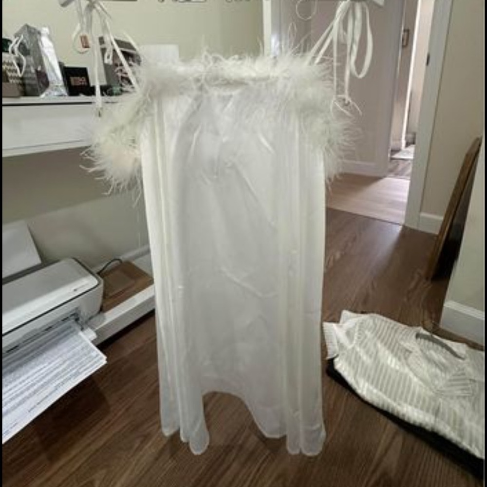 Bridal getting ready outfit white dress